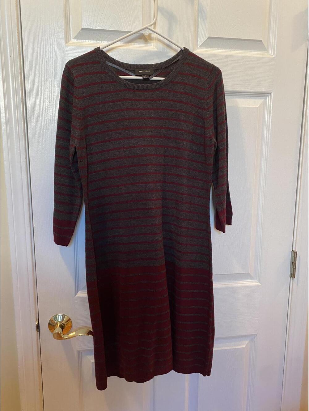 AB Studio Striped Knit Dress, Size Large